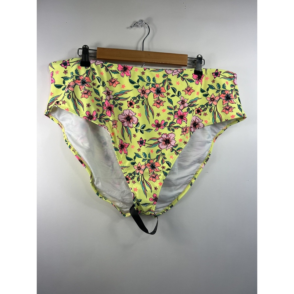 NWOT Boohoo Bikini Bottom Women's Size 18 Yellow Floral